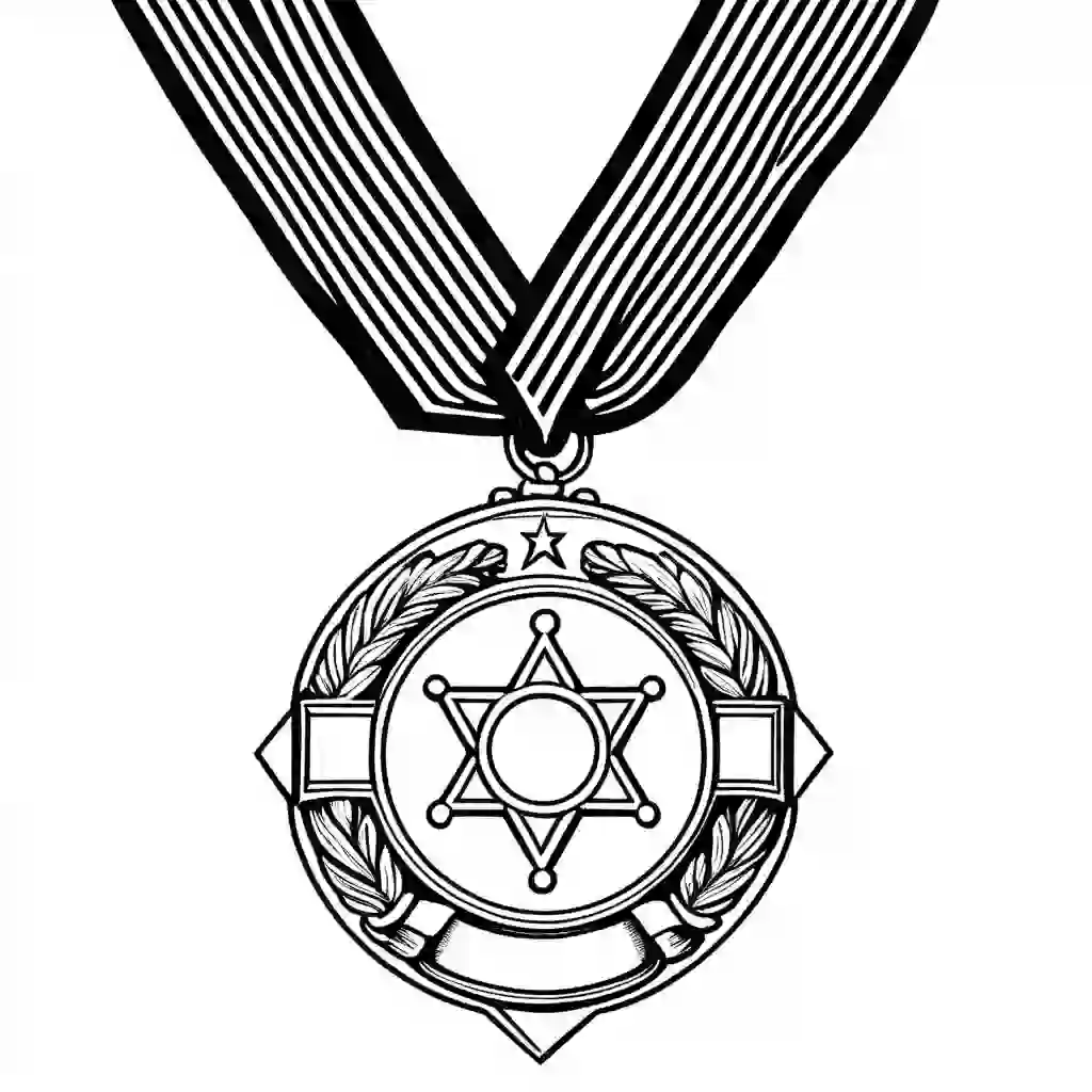 Military Medals and Ribbons coloring pages